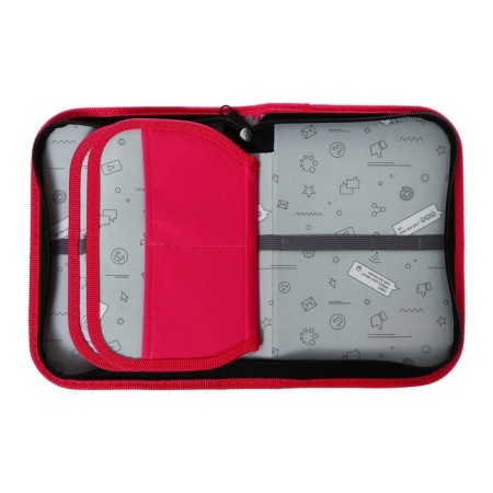 Penal 3 sections, tab inside, 140 x 210 x 40 mm, fabric, calligrata top Block "Kotik"-5