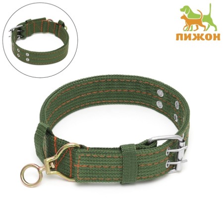 Four-layer collar with a swivel, 65 x 4 cm, Osh 54-60 cm, polyester, green-1
