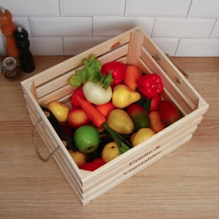 Box for vegetables and fruits, 40 × 33 × 23 cm, wooden, Greengo-6