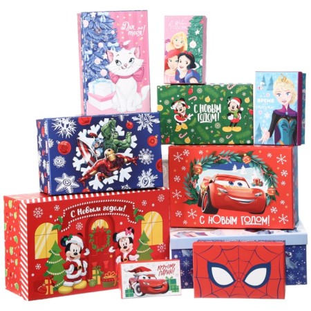 Set of boxes 10 in 1 "Happy New Year!", Disney red-14