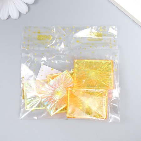 Decor for creativity Plastic "Flash" Holography Orange set 6 pcs 4x3 cm-3