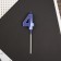 Candle for the cake, the number "4", blue.