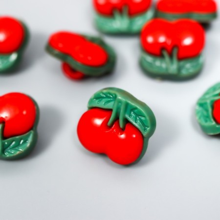 A set of buttons of decorative plastic "Cherries" set 30 pcs 1.3x1.2 cm