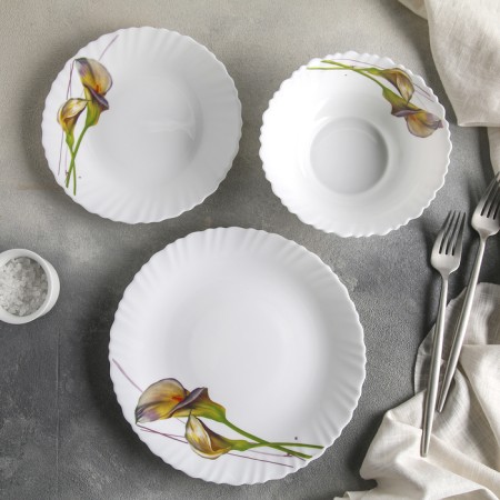 Service table shares "Wonderless Calles", 18 items: 6 plates d = 15/17.5/23 cm, glass ceramics-1