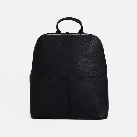 A backpack with a zipper, "Medvedkovo", the color is black-2