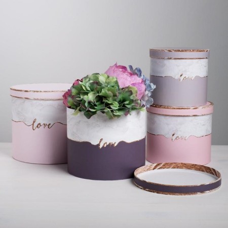 Set of boxes 4 in 1, gift packaging, “marble”, 14 x 14 x 13 - 20 x 20 x 17.5 cm-1