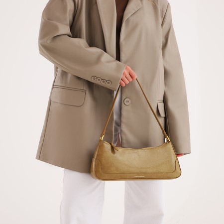 Bag Women's Baget with a zipper, khaki color-8