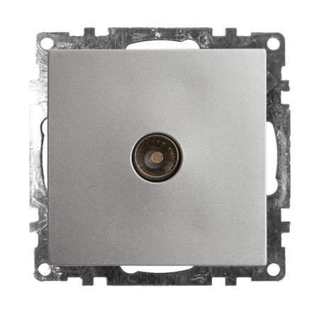 Television socket 1-seater, 75 Ohms, Stekker series Katrin, GLS00-7108-03, silver
