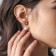 Earrings with pearls "Bride" beads d = 1, with rhinestones, white color