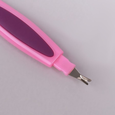 Metal peel-trimmer for nails, rubberized pen, 14 cm, color mix-3