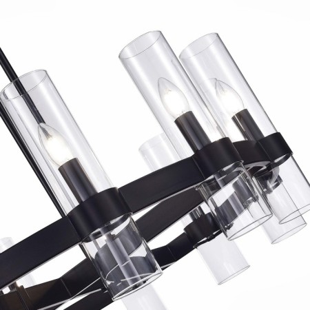 Suspended chandelier ST LUCE. SL1237.403.12. Isla. 12x15 W, E14, 90x90x31 cm, black color-4