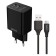 Network charger PERO TC02, 2 USB, 2.1 A, MicroUSB cable, black