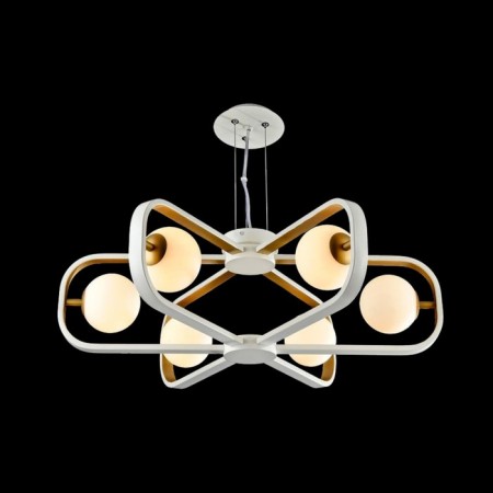 Avola chandelier, 6x40W G9, white color, gold-7