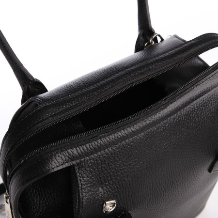Women's bag with a zipper, with a cosmetic bag, black color-5