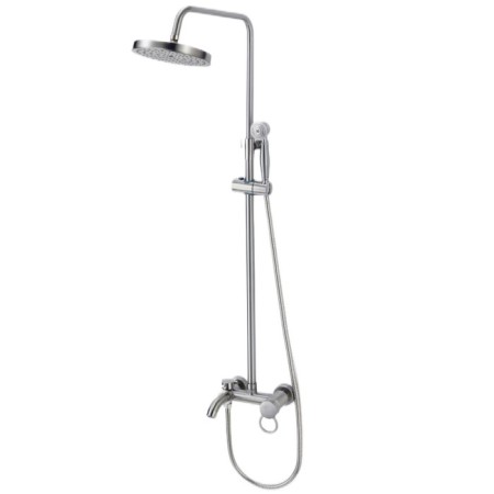 Shower system FMARK FM2407L, tropical shower, shower set, mixer, brass, satin