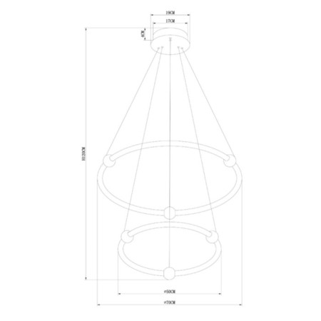Suspended chandelier Arte Lamp Harley A2196SP-2CC, LED, 60 W, 70x70x120 cm, 6600 lm, remote control, chrome-4