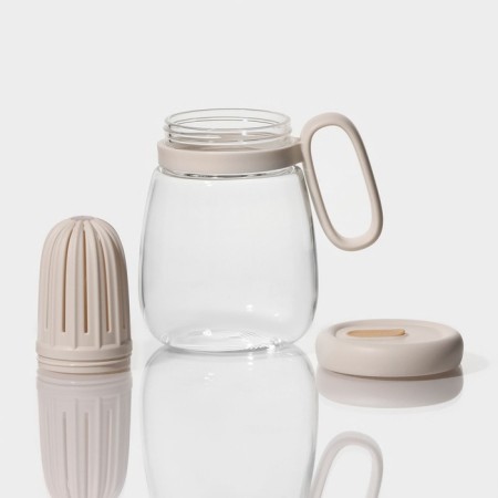 Glass mug with a lid and tube "Bjorn", 850 ml-3