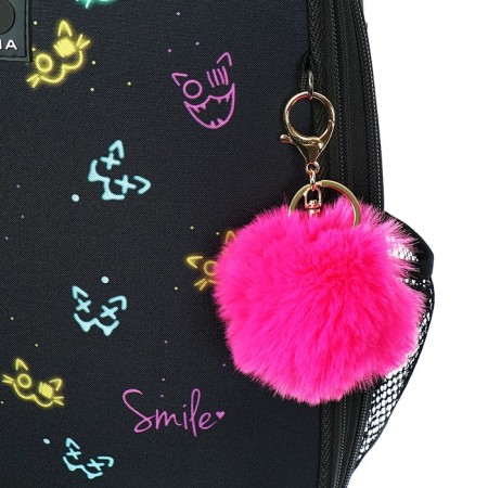 School backpack 38 x 30 x 16 cm, ergonomic back, Stavia "Neon", black-8