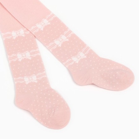 Pantyhose children's "bows", light pink color (Rosa CHIAR), height 92-98-1