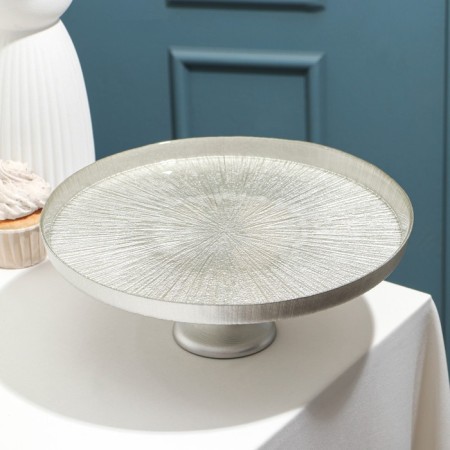 A dish on the leg "Nymphaea's water lifting, glass, d = 28 cm