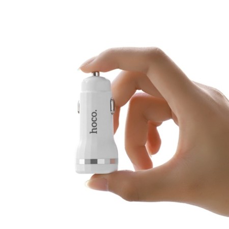 Hoco Z27A car charger, 1 USB, 18 watts, 3 A, white-6
