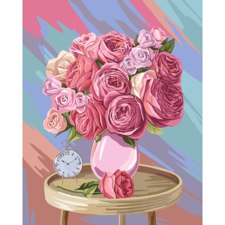 Diamond mosaic on a subframe with a full filling "Great Bouquet", 40 × 50 cm-1