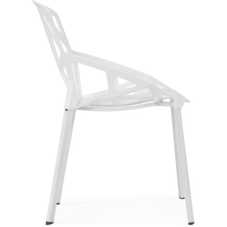 Plastic stools metal/plastic, white/white 55x56x80 cm-2