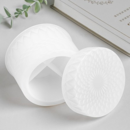 Mold Silicon "Casket Round Disorder" with a lid of 9.8x9.8x9.4 cm-3