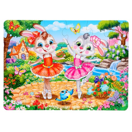 Maxi-Puzzles 2 in 1 "Princesses and bunnies No. 1", 24 and 35 elements-1