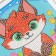 Diamond mosaic 15x15 on a frame with different rhinestones "Fox"