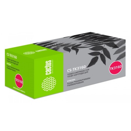 Cactus CS-TK3160 TK-3160 cartridge, for KyoCera Ecosys P3045DN/P3050DN, 12500 pages, black color black-1