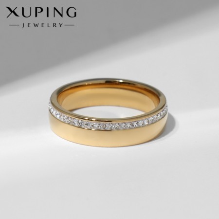 Xuping ring stimulus, white color in gold, size 17