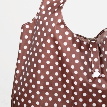 Permanent bag on the button, folding, brown color-2