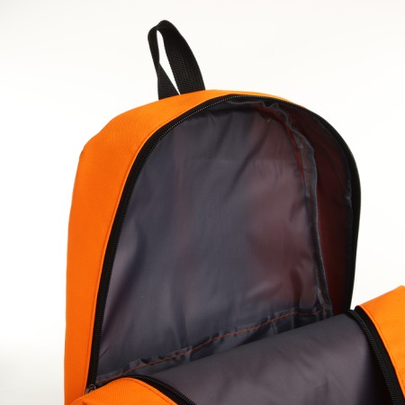 School backpack on a zipper, 4 pockets, color orange color-5