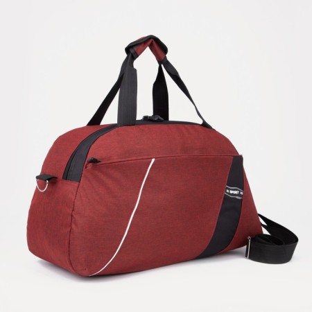 Sports bag with lightning, external pocket, burgundy color