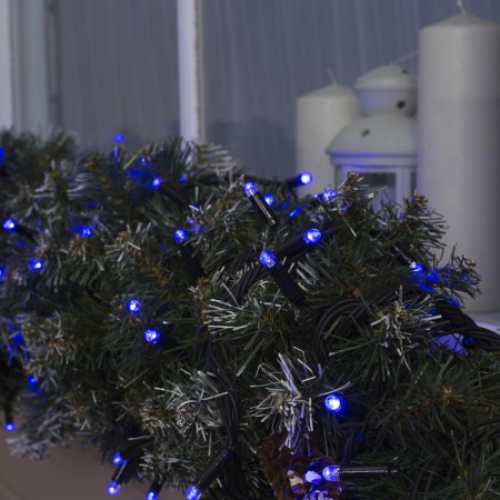 Garland "thread" 10 m, IP65, UMS, dark thread, 100 LED, glow blue, 220 V-3