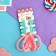 Hair Set "Olivia" (4 gum 4 cm, 4 crab 2.5 cm) Bulge ball, green pink