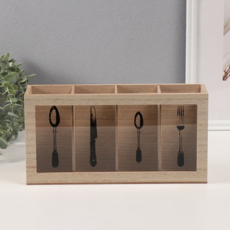 Standing tree with divisions "Fork, spoon, knife" 8x30x15 cm-1