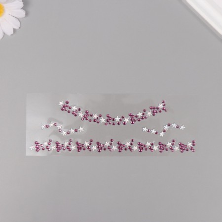 Sticker of rhinestone plastic "Chocker from stars" Violet 11.6x18 cm-1