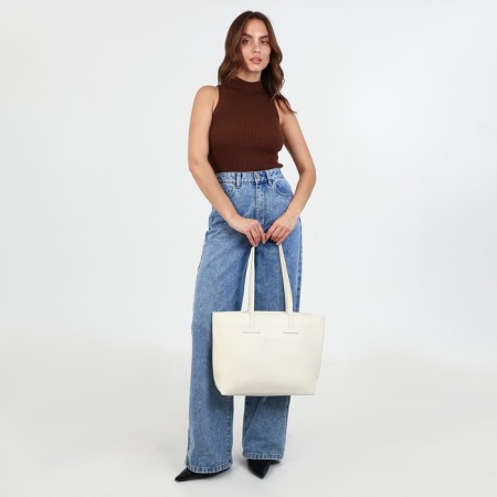 Zipper bag with lightning, white color-1