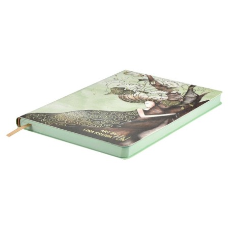 Diary of a low -up A5, 120 Escalada sheets, soft binding, artificial leather "Nappa", foil embossing, white offset 70 g/m², green-1