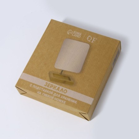 Mirror with a stand for storage "Bamboo", on a flexible leg, a mirror surface 16.5 × 19.5 cm, brown color/silver color-5