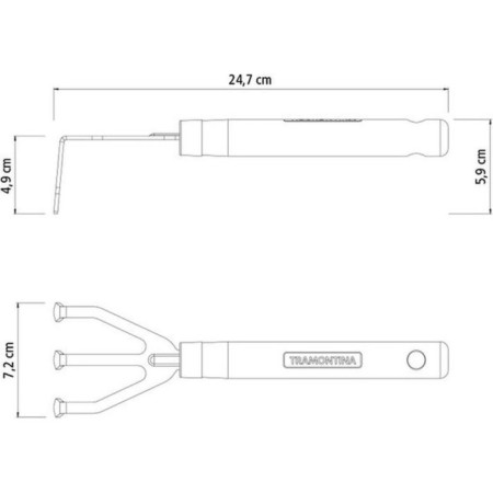 Labber, length 24.7 cm, 3 teeth, wooden handle, Tramontina-1
