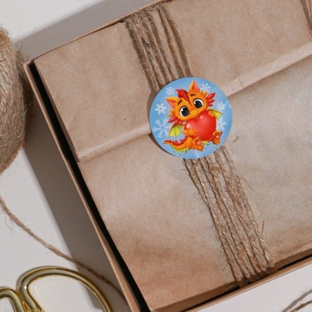 Paper stickers "dragon", for gifts, 14 x 21 cm, new year-2