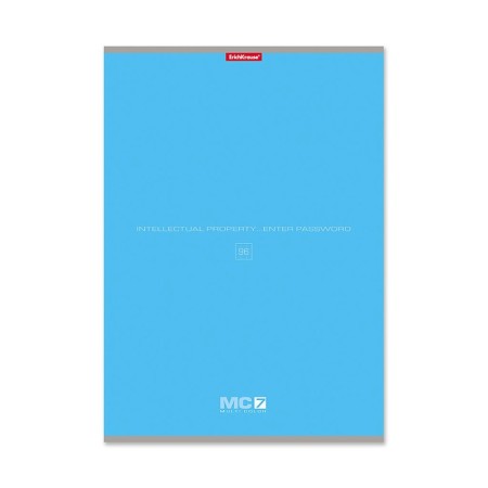 A4 notebook, 96 sheets in the cage on the Erichkrause MC-7 bracket, covered cardboard, block offset, whiteness 100%, mix-1