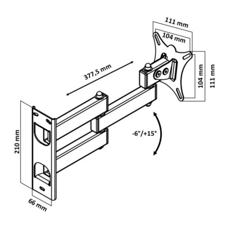 LE’SER LST-101.05 bracket, for TV, sloping-in-housing, 10-32 ", 117-383 mm from the wall, black-1