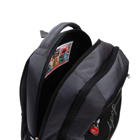 School backpack, 39 x 26 x 19 cm, Grizzly 156, ergonomic back, laptop compartment, black/gray/red RB-156-2_6-9