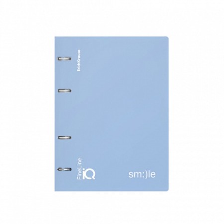 Notebook on rings A5 100 sheets of Erichkrause IQ Fineline Symbol Plastic Cover Blue, Offset 80 g/m², White is 100% mix-3