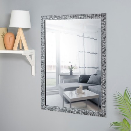 Wall mirror, in the baguette, dark silver, 60x80 cm