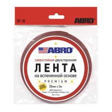 Adhesive tape abro double-sided super-resistant premium white, 30 mm x 5 m OP-30-r